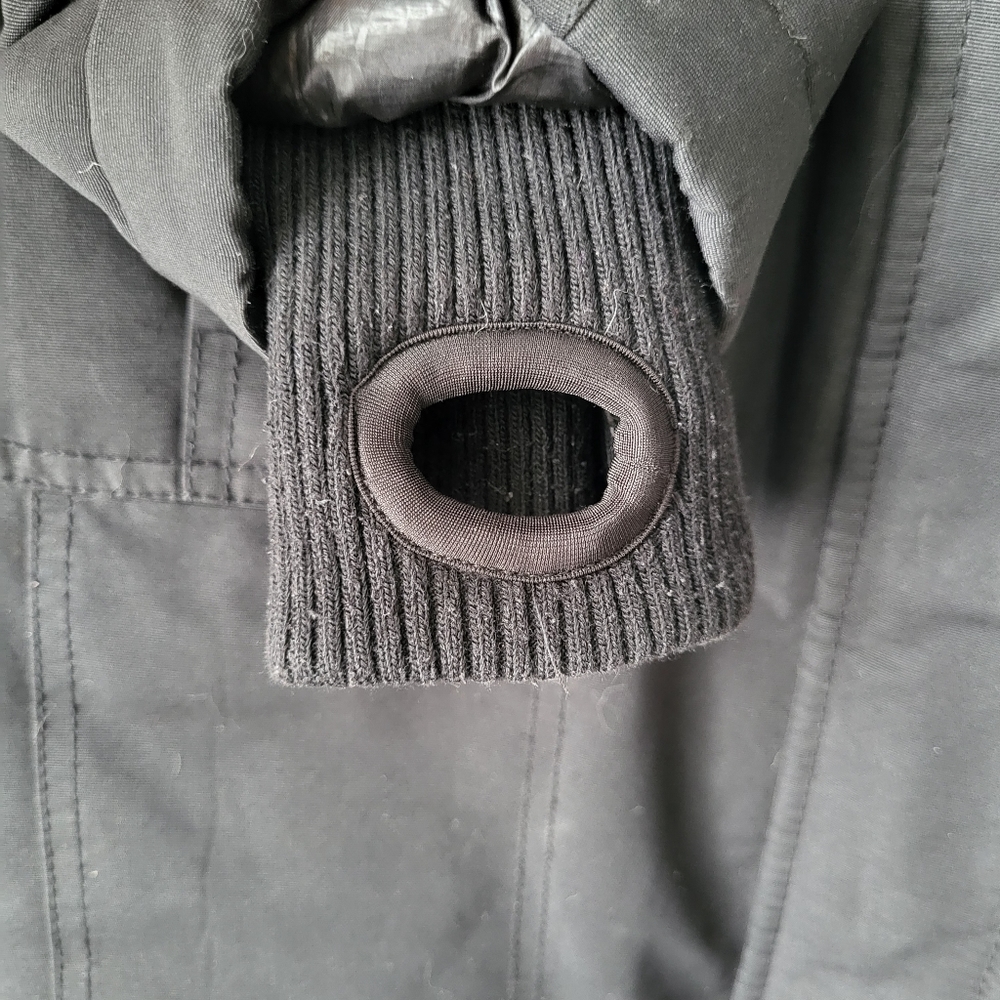 Point Zero black hooded cinched waist mid thigh zip up parka jacket Size S - Picture 9 of 12